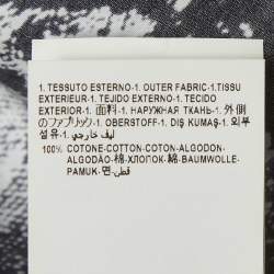 Pre Owned Versace Navy Blue Baroque Stencil Print Poplin Shirt M