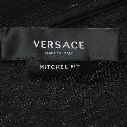Pre Owned Versace Black Medusa Renaissance Print Cotton & Silk Mitchel Fit T-Shirt L