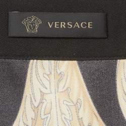 Pre Owned Versace Black/Gold Baroque Print Silk Button Down Shirt M