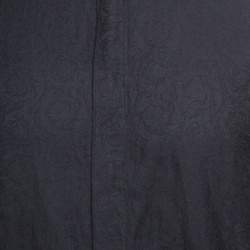 Pre Owned Versace Black Cotton Jacquard Long Sleeve Slim Fit Shirt L