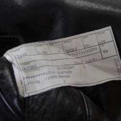 Versace Signature Black Leather Belted Overcoat XXL