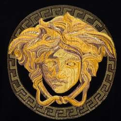 Pre Owned Versace Black Cotton Medusa Embroidered Sweatshirt L