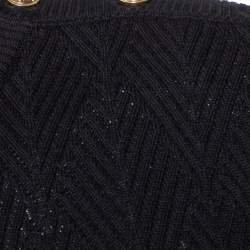 Versace Black Diamond Pattern Rib Knit Sweater XXL