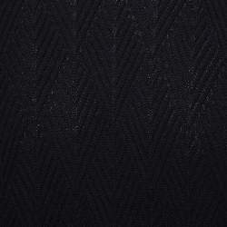 Versace Black Diamond Pattern Rib Knit Sweater XXL