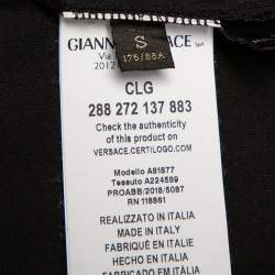 Pre Owned Versace Black Cotton Logo Embroidered Crewneck T-Shirt S