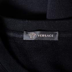 Pre Owned Versace Black Cotton Medusa Embroidered Logo Sweatshirt S