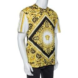 Pre Owned Versace Muticolor Baroque Print Cotton Crewneck T-Shirt XL 