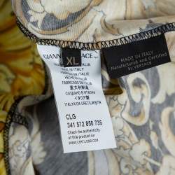Pre Owned Versace Muticolor Baroque Print Cotton Crewneck T-Shirt XL 