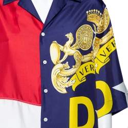 Pre Owned قميص فيرساتشي ميدوسا حرير بطبعة باروك كتل ملونة مقاس متوسط - ميديوم