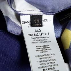 Pre Owned قميص فيرساتشي ميدوسا حرير بطبعة باروك كتل ملونة مقاس متوسط - ميديوم