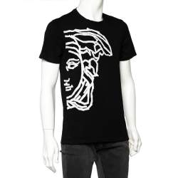 Pre Owned Versace Collection Black Medusa Head Printed Cotton Crewneck T-Shirt M