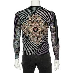 Versace Multicolor Printed Wool & Silk Knit Sweater M