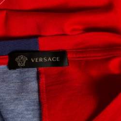 Versace Colorblock Logo Printed Cotton Short Sleeve T-Shirt L 