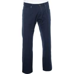 VJC Navy Blue Knit Straight Leg Pants L
