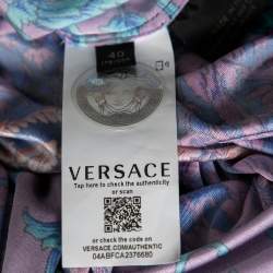 Pre Owned Versace Multicolor Jersey Baroque Print Long Sleeve Shirt XXXS