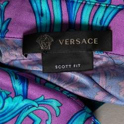 Pre Owned Versace Multicolor Jersey Baroque Print Long Sleeve Shirt XXXS