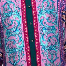 Pre Owned Versace Multicolor Baroque Print Silk Long Sleeve Shirt M