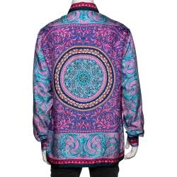 Pre Owned Versace Multicolor Baroque Print Silk Long Sleeve Shirt M