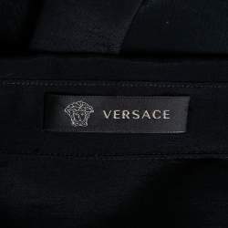 مملوكة مسبقًا Versace Black Dragon Print Silk Shirt XXXS