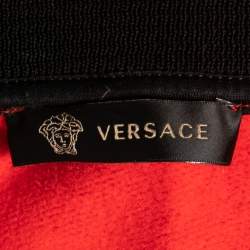 Pre Owned Versace Red Printed Cotton Crew Neck Long Sleeve Sweatshirt XL