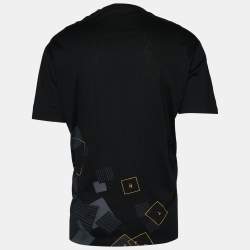 مملوكة مسبقًا Versace Black Medusa Printed Crew Neck T-Shirt XL