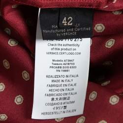 Versace Red Printed Silk Button Down Long Sleeve Shirt XL