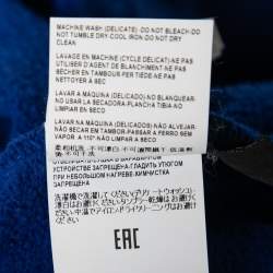Pre Owned Versace Blue Logo Printed Cotton Crew Neck Sweatshirt M