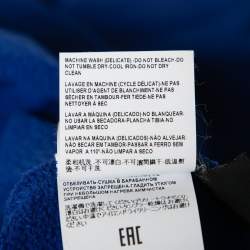 Pre Owned Versace Blue Logo Printed Cotton Crew Neck Sweatshirt M