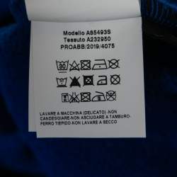 Pre Owned Versace Blue Logo Printed Cotton Crew Neck Sweatshirt M