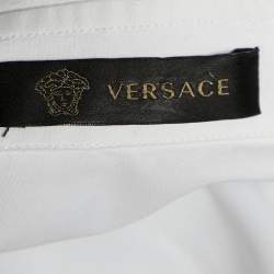 Pre Owned Versace White Medusa Print Cotton Long Sleeve Shirt L