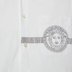 Pre Owned Versace White Medusa Print Cotton Long Sleeve Shirt L