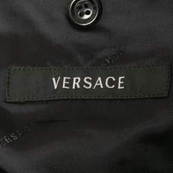 Pre Owned Versace Blue Wool Single-Breasted Suit L