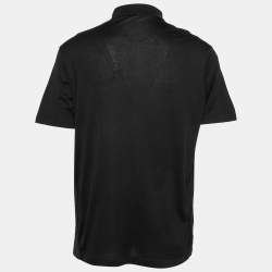 Pre Owned Versace Black Cotton Zip Detail Short Sleeve T-Shirt XXL
