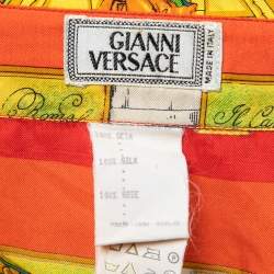 Gianni Versace Vintage Multicolor Printed Silk Button Front Shirt L