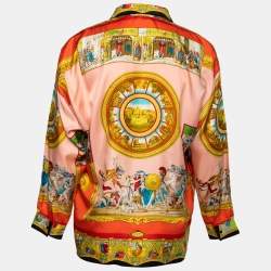 Gianni Versace Vintage Multicolor Printed Silk Button Front Shirt L
