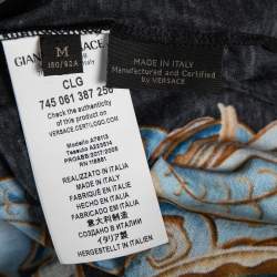 Pre Owned Versace Black Baroque Medusa Print Cotton T-Shirt M