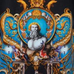 Pre Owned Versace Black Baroque Medusa Print Cotton T-Shirt M