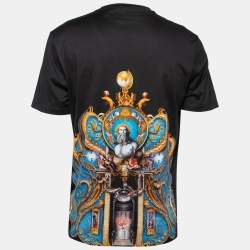Pre Owned Versace Black Baroque Medusa Print Cotton T-Shirt M
