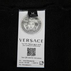  Versace Black Alphabet Logo Print Cotton Zip-Up Hoodie M
