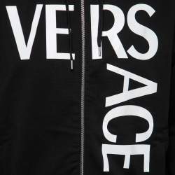  Versace Black Alphabet Logo Print Cotton Zip-Up Hoodie M