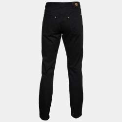 Versace Black Denim Medusa Detail Slim Fit Jeans L Waist 35"