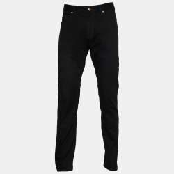 Versace Black Denim Medusa Detail Slim Fit Jeans L Waist 35"