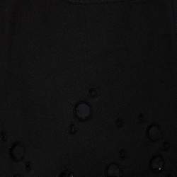 Versace Black Denim Perforated Straight Fit Jeans M Waist 34.5"