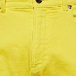 Versace Yellow Denim Medusa Detail Slim Fit Jeans M Waist 33"
