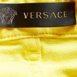 Versace Yellow Denim Medusa Detail Slim Fit Jeans M Waist 33"