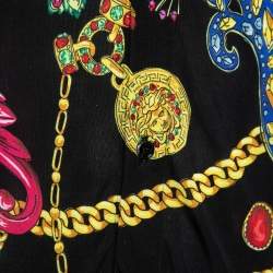 مملوكة مسبقًا Versace Black Printed Stretch Jersey Long Sleeve Shirt XL