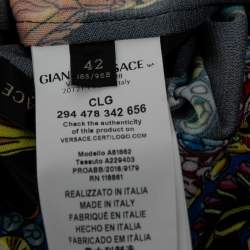 مملوكة مسبقًا Versace Black Printed Stretch Jersey Long Sleeve Shirt XL