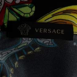 مملوكة مسبقًا Versace Black Printed Stretch Jersey Long Sleeve Shirt XL