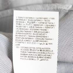 Pre Owned Versace Blue Logo Jacquard Cotton Button Front Shirt XXL