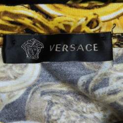 Versace Black Baroque Chain Printed Cotton T-Shirt L